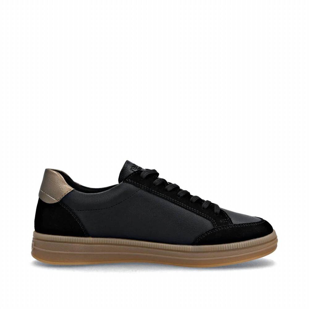 NEW RIEKER men's demi 04 sneaker in schwarz/schwarz/brown/bronze/s